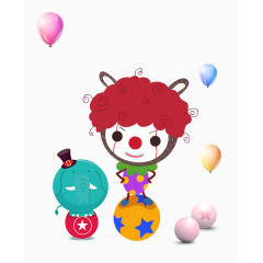 卡通手绘可爱小动物节日气球