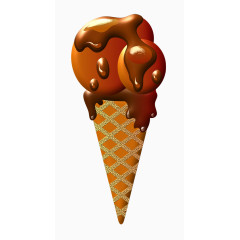 立体冰淇淋咖啡色