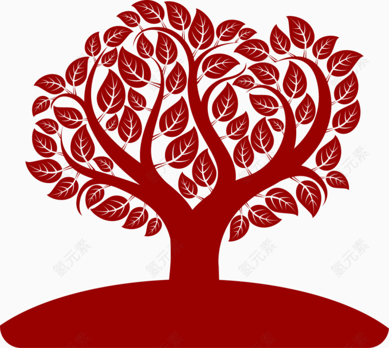 树树简易画卡通手绘