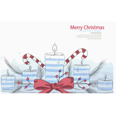 手绘的圣诞蜡烛