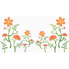 手绘橘色可爱小花朵