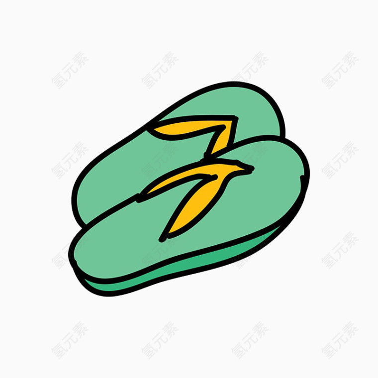 卡通手绘拖鞋