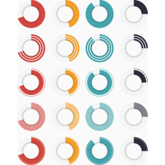 矢量创意设计圆环饼形统计图表