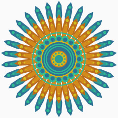 可爱彩色曼陀罗装饰图案