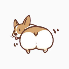 卡通手绘回头柯基