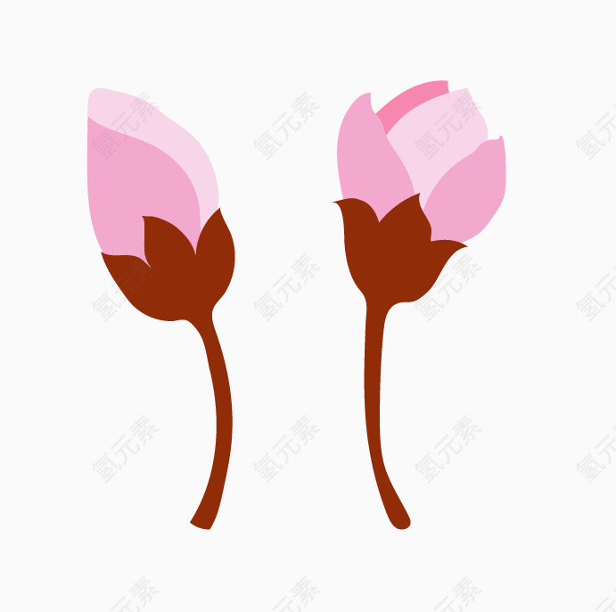 粉色花瓣花朵花卉元素