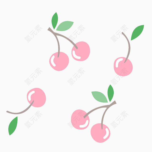 樱桃 可爱卡通图案 萌 Q版风格