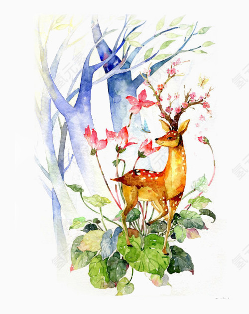 唯美森林梅花鹿