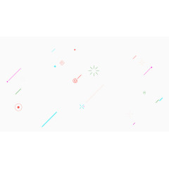 多彩简约线条漂浮素材