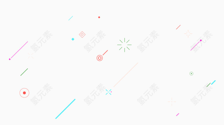 多彩简约线条漂浮素材