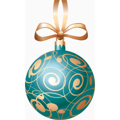 立体蓝色圣诞球