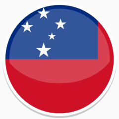 萨摩亚平圆世界国旗图标集
