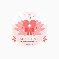 矢量手与心背景的人道主义日