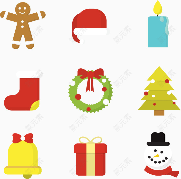 小可爱圣诞元素九宫格