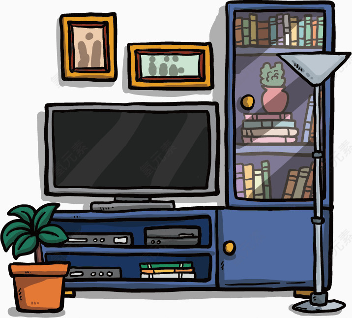 卡通家庭设计素材