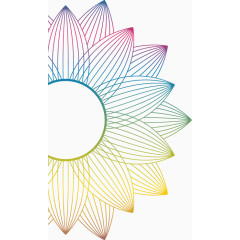 卡通手绘炫彩荷花花纹