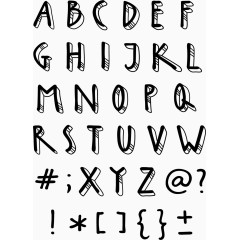 手绘英文字母艺术字