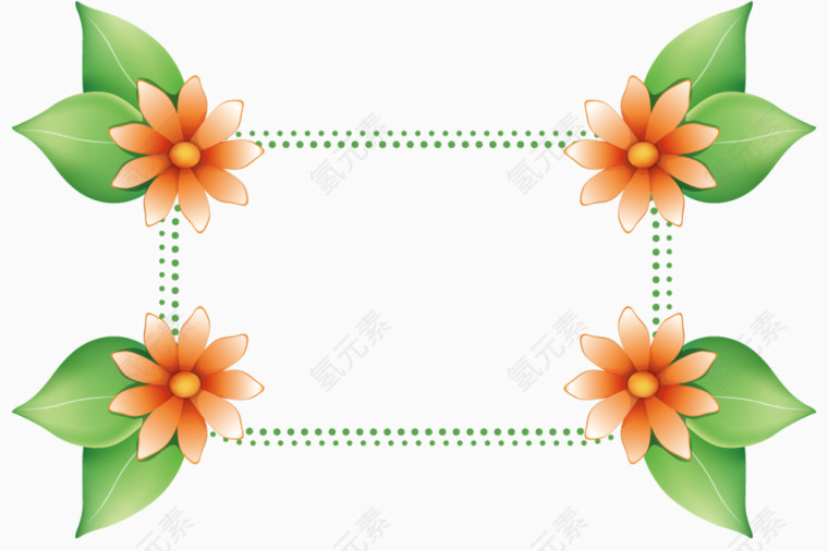 简约鲜花黄色花纹边框