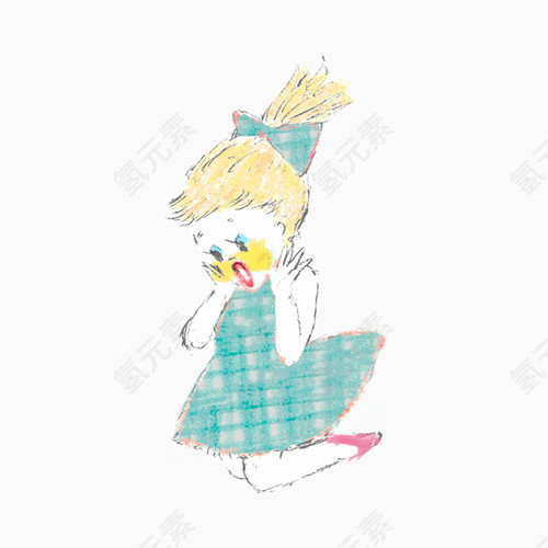 可爱卡通手绘小女孩