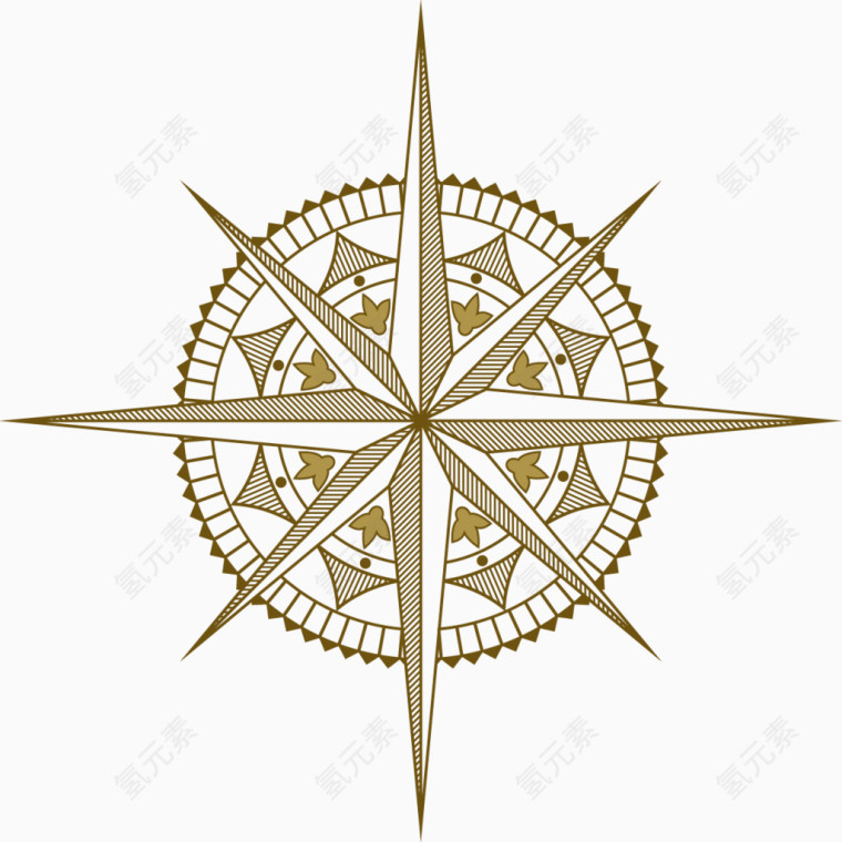 矢量古代指南针