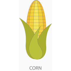 卡通线条蔬菜玉米