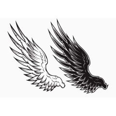 翅膀 手绘 矢量