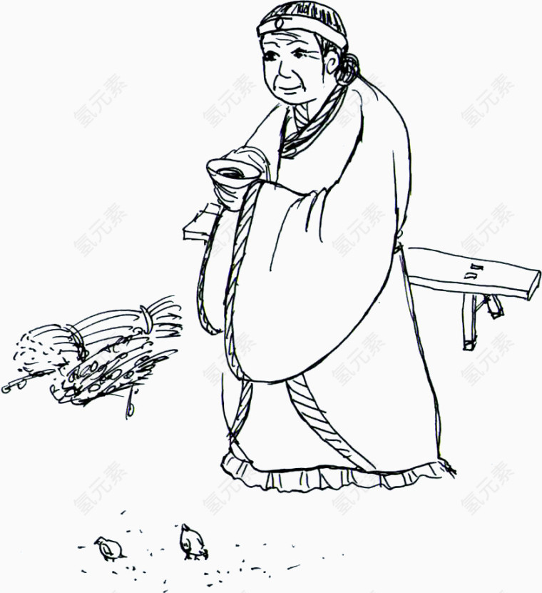 卡通复古人物手绘