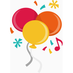 三只气球彩色气球装饰元素