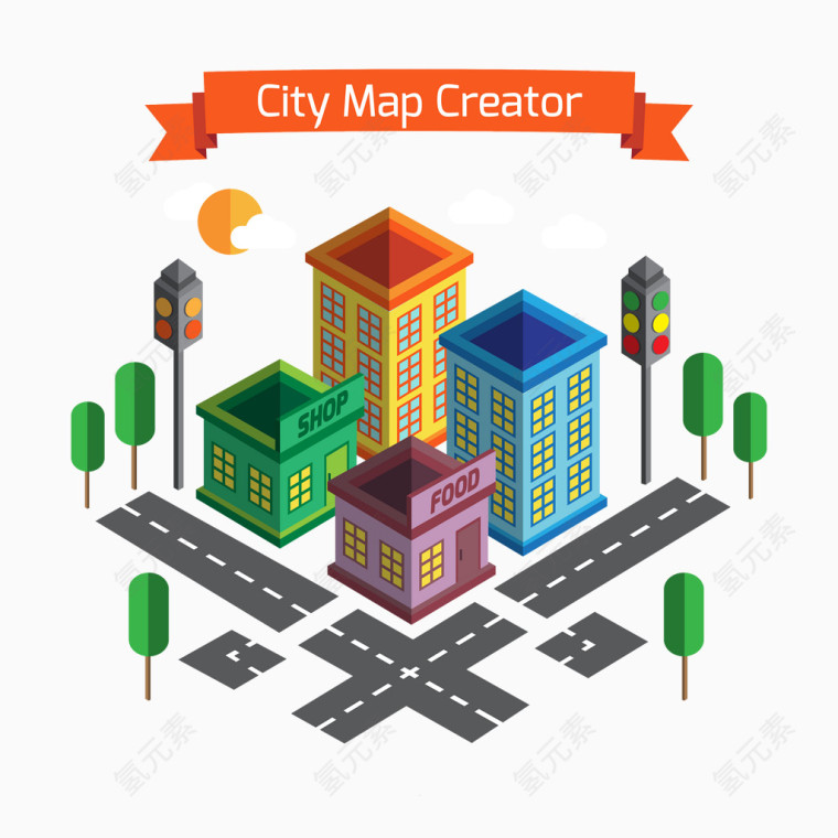 创建一个卡通城市