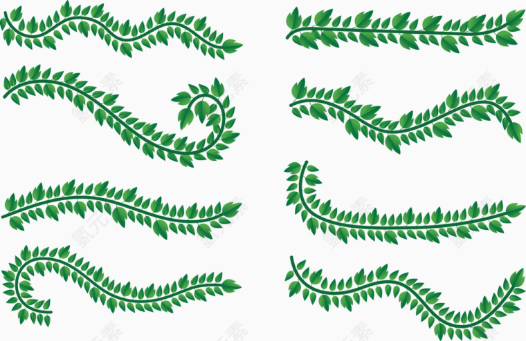 矢量图水草画笔