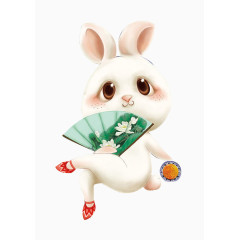 卡通中秋节玉兔