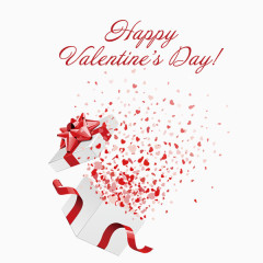 情人节精美红色礼花礼盒图片