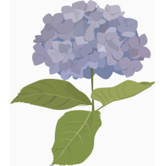 手绘风油画风水彩风蓝色花朵