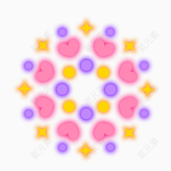 五彩圆形花形烟花