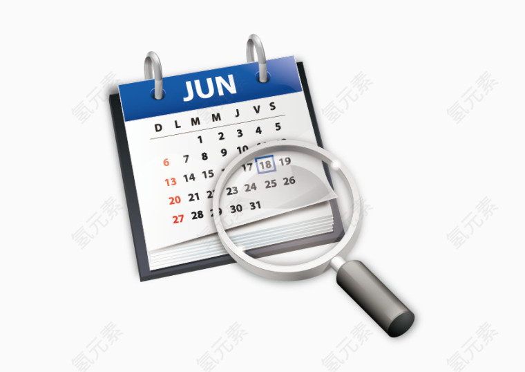 矢量放大镜日历