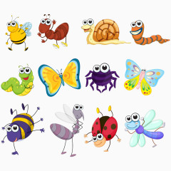 卡通手绘昆虫