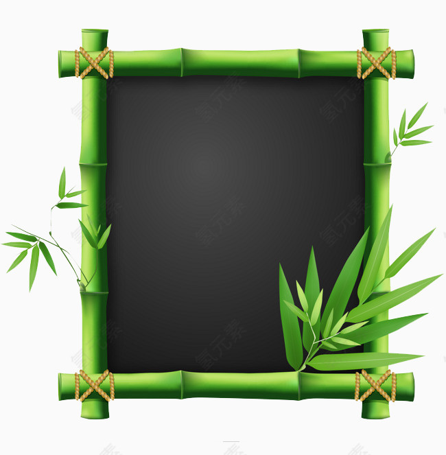 手绘绿竹边框