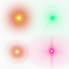 橙色绿色紫色光束