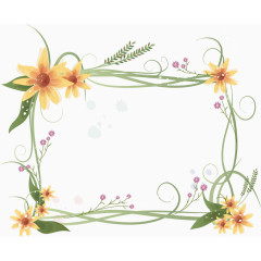 韩式植物花边框