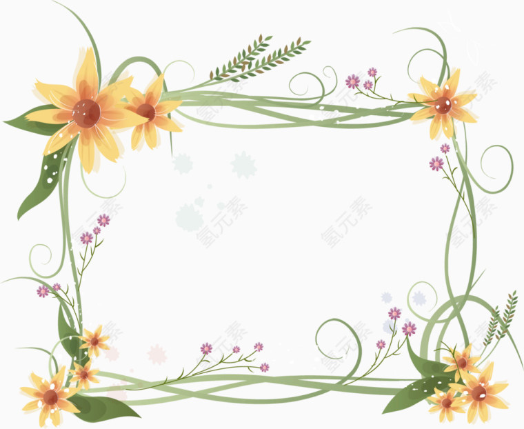 韩式植物花边框