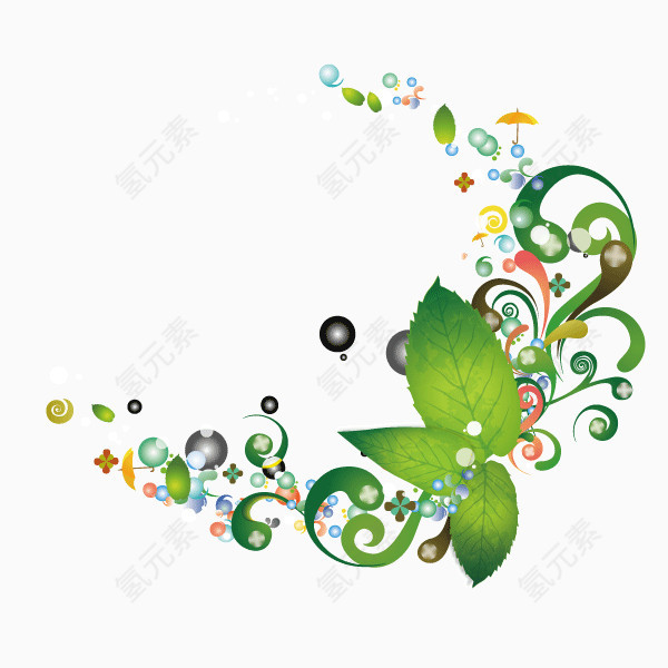 绿色 环保 树叶配饰