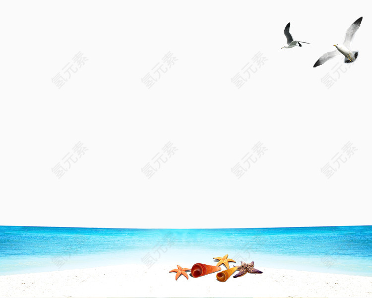海滩海鸥免扣素材