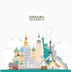 矢量旅游创意图案