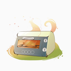 卡通手绘微波炉