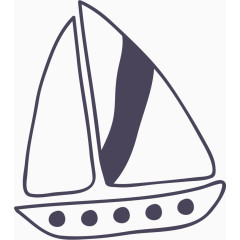 卡通手绘夏日元素帆船