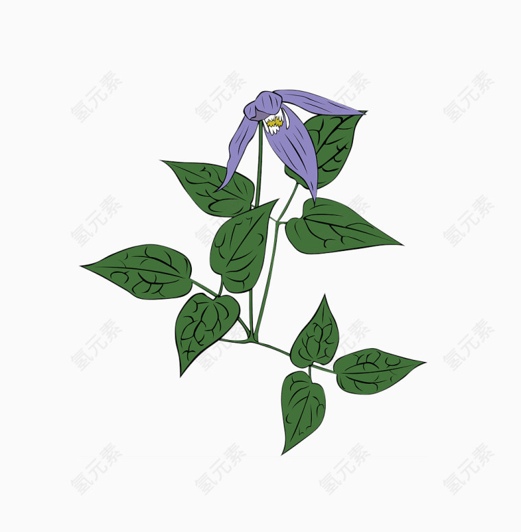 卡通手绘绿色植物