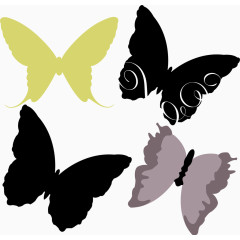 蝴蝶油画效果装饰元素