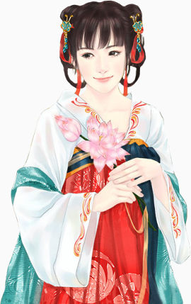 手绘古装女素材png