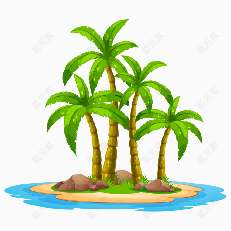 夏日元素卡通椰子树