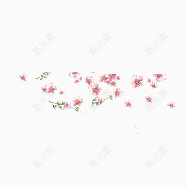手绘桃花精美